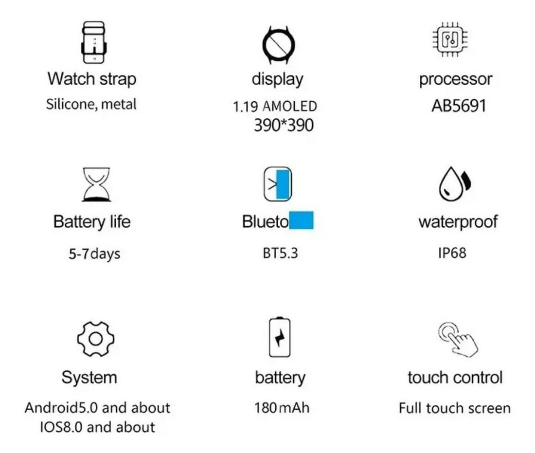 Reloj inteligente smartwatch para dama.