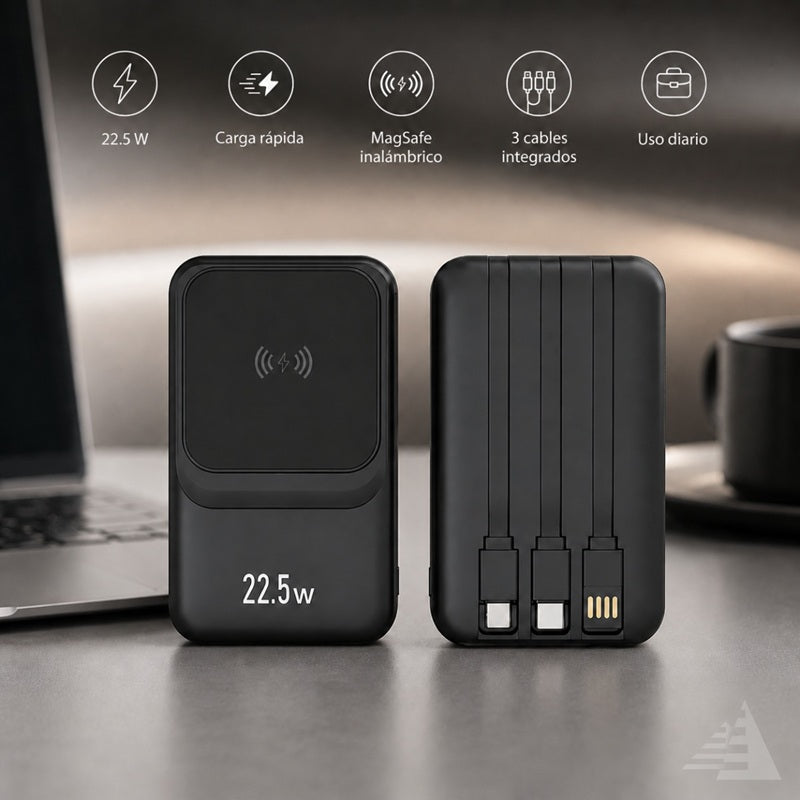 Power Bank 22.5W con Carga Inalámbrica